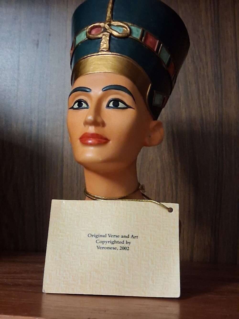 VTG 2002 Hand-Painted Bust of Nefertiti by Veronese Egyptian Queen Figurine